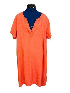 Tahari Coral Linen Tunic Dress
